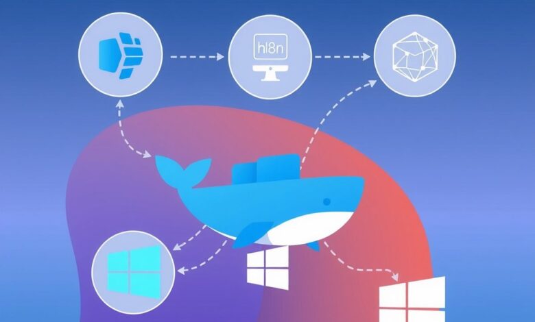 آموزش نصب n8n با Docker روی ویندوز 11 دانلود و راه اندازی workflow